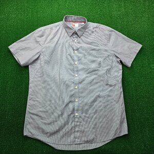 Chick-Fil-a Shirt Mens XL Blue Checkered Short Sleeve Employee Uniform Work Wear